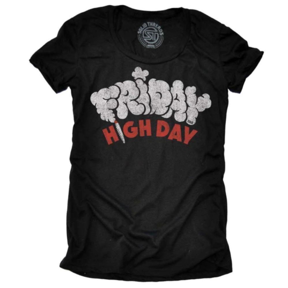 Friday Highday Black Super Soft Tee Shirt Ladies Fit